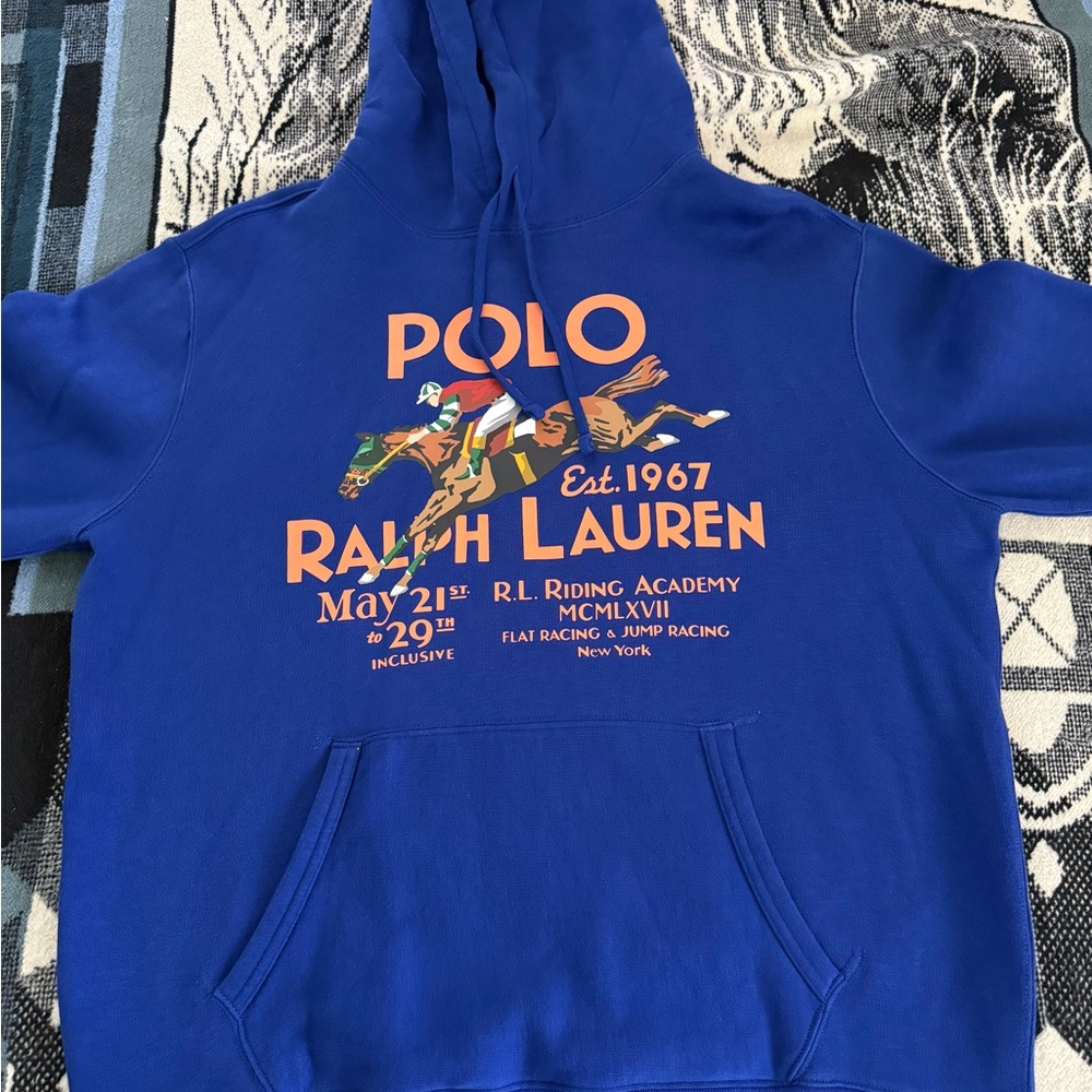 Polo Ralph Lauren Riding Academy Invitational Royal Blue/Orange Pullover Hoodie